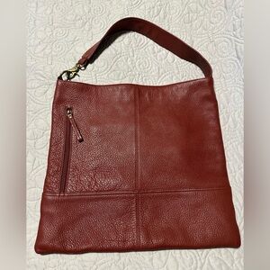 HOBO Deep Red Leather Shoulder Bag